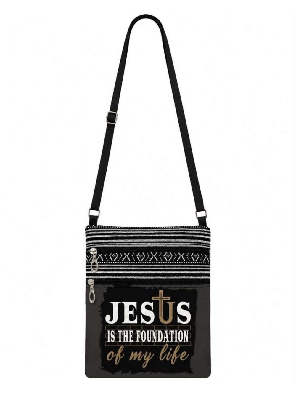 Jesus Is the Foundation of My Life Crossbody Bag Christian Faith-Inspired Purse